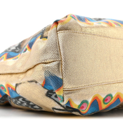 Graffiti Printed Canvas Street Spirit Tote Multicolor