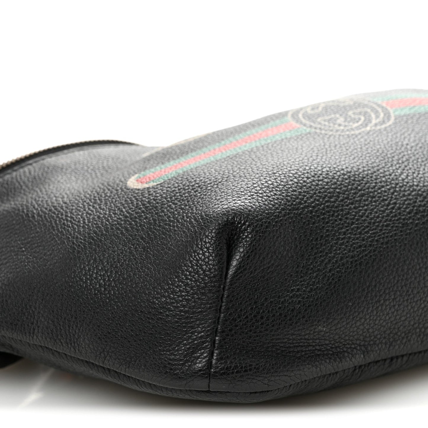 Grained Calfskin Logo Belt Bag Black