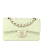 Caviar Quilted Small Double Flap Light Green