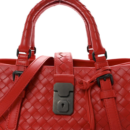 Nappa Intrecciato Small Roma Tote Red