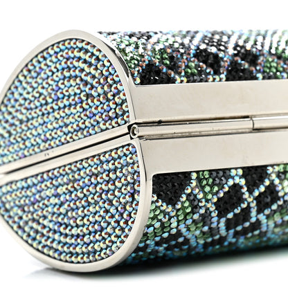 Swarovski Crystal Scales Minaudiere Clutch Blue Multicolor