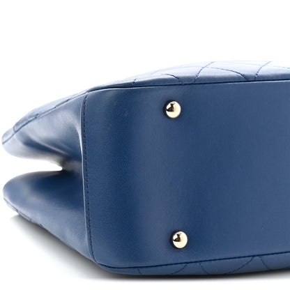Lambskin Carry Chic Shopping Tote Blue