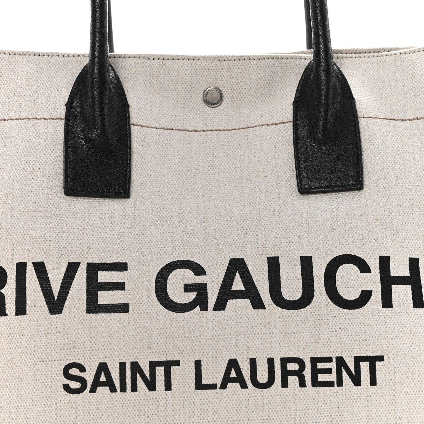 Linen Calfskin Rive Gauche Tote Greggio Natural