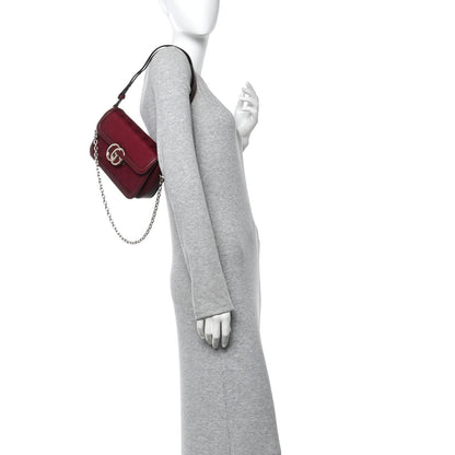 Crepe Wool Silk GG Monogram Go Small Shoulder Bag Rosso Ancora