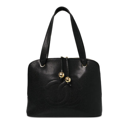 Caviar Large CC Shoulder Bag Black