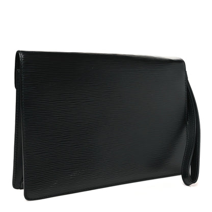 Epi Pochette Sellier Dragonne Clutch Black