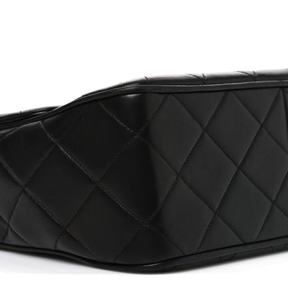 Lambskin Quilted Medium Single Flap Black