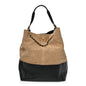 Suede Calfskin Shiny Lambskin Quilted Large Coco Base Shopping Bag Beige Black