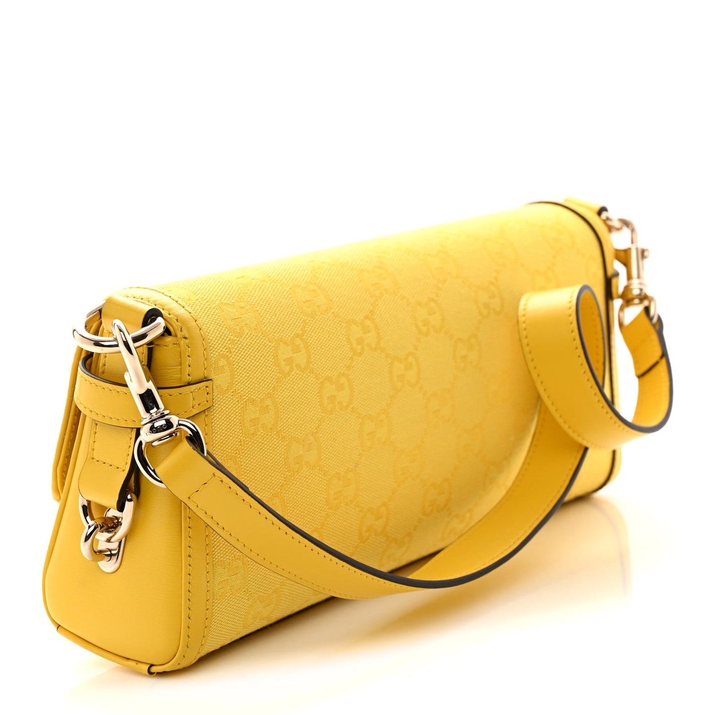 GG Monogram Textured Dollar Calfskin Small Luce Shoulder Bag Yellow