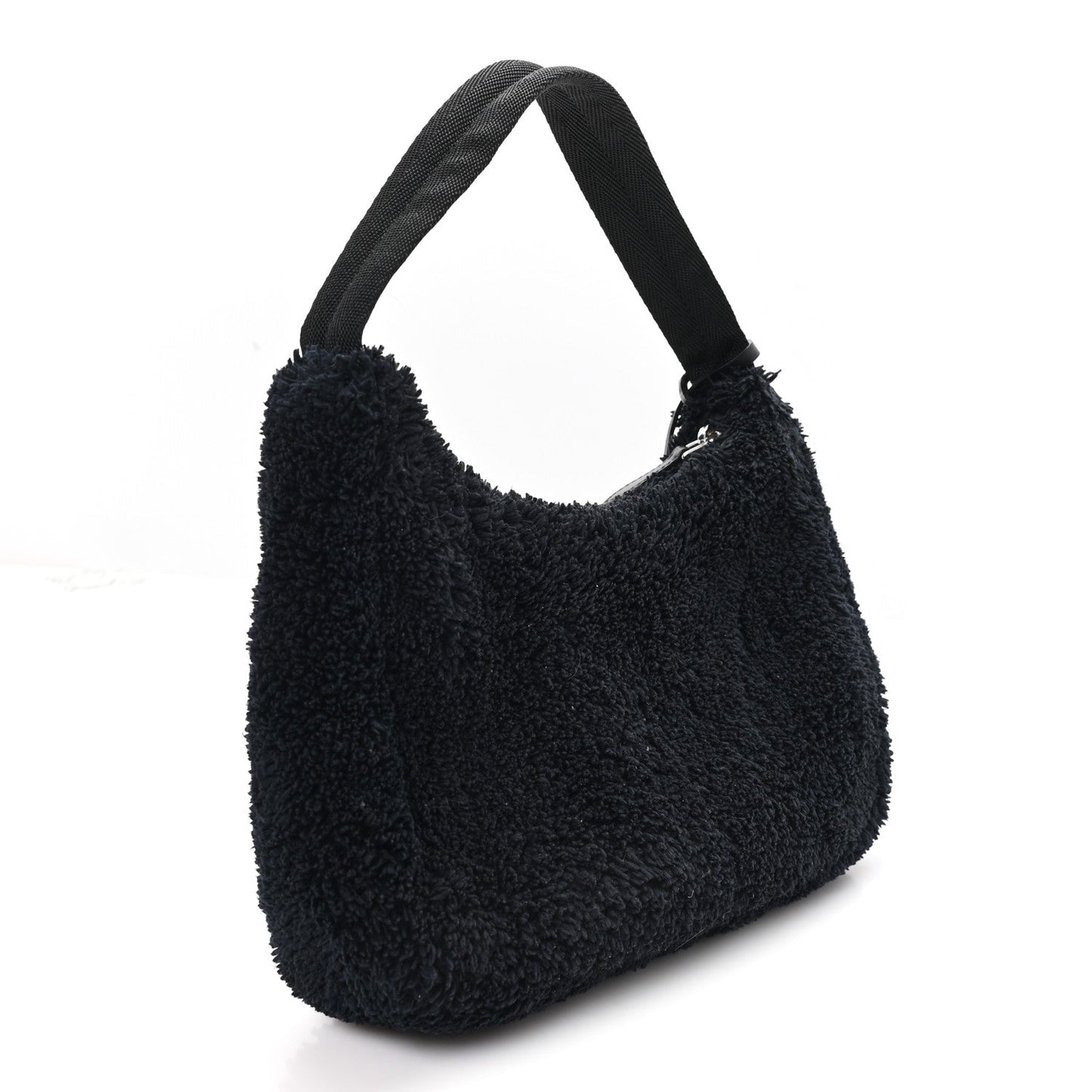 Terry Cloth Mini Re-Edition 2000 Bag Black White