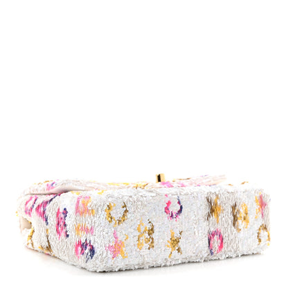 Sequin Logo CC Small Single Flap White Multicolor
