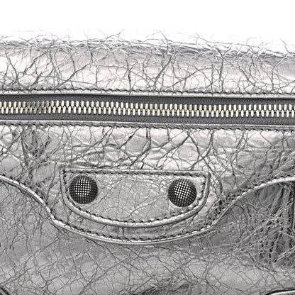 Metallic Agneau Arena Small Le Cagole Sling Bag Silver