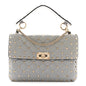 Nappa Medium Rockstud Spike Shoulder Bag Pastel Grey