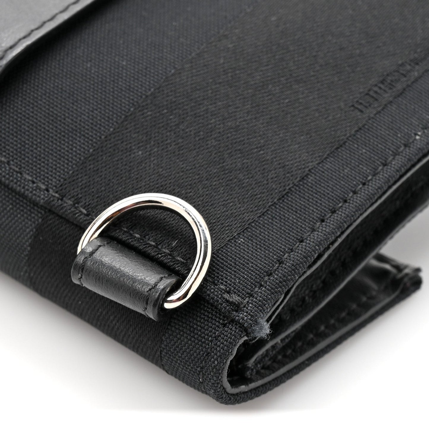 Recycled Nylon Vitello Grace Light Pequin Baguette Belt Pouch Black