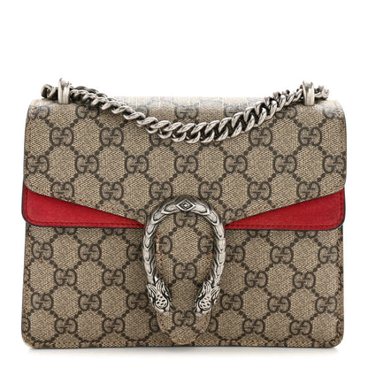 GG Supreme Monogram Mini Dionysus Shoulder Bag Hibiscus Red
