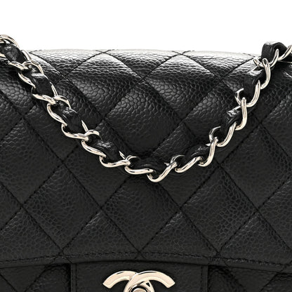 Caviar Quilted Mini Square Flap Black