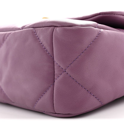 Goatskin Quilted Medium Chanel 19 Flap Violet Purple