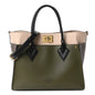 Calfskin Monogram On My Side MM Laurier Green Toffee Latte Beige