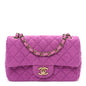 Tweed Quilted Mini Rectangular Flap Purple