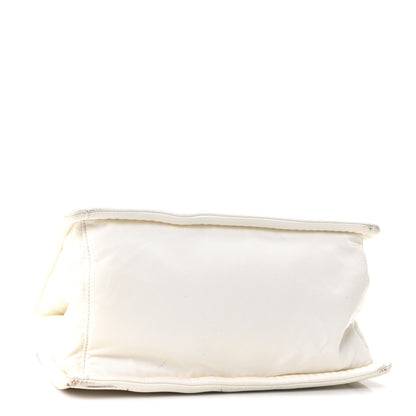 Tessuto Nylon Triangle Chain Tote White