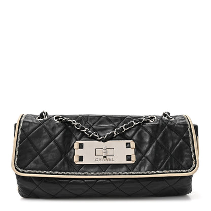 Lambskin East West Mademoiselle Flap Black