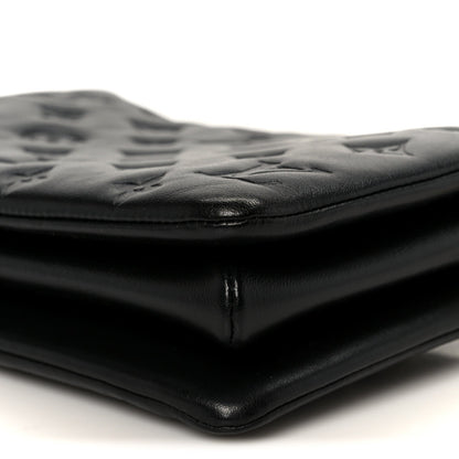 Lambskin Embossed Monogram Coussin BB Black
