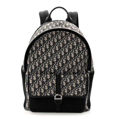 Oblique Calfskin 8 Backpack Beige Black