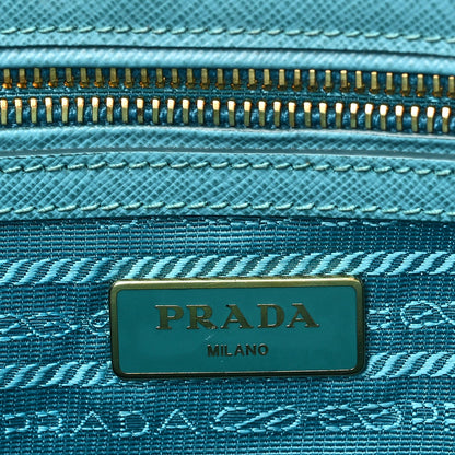 Saffiano Small Galleria Double Zip Tote Turchese