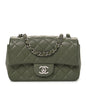 Lambskin Quilted Mini Rectangular Flap Green