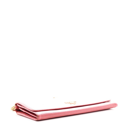 Saffiano Metal Oro Chain Wallet Ibisco