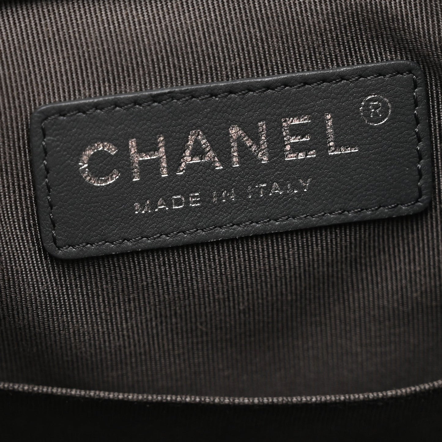 Metallic Grained Goatskin Chevron Quilted Gabrielle Backpack Dark Silver Gold