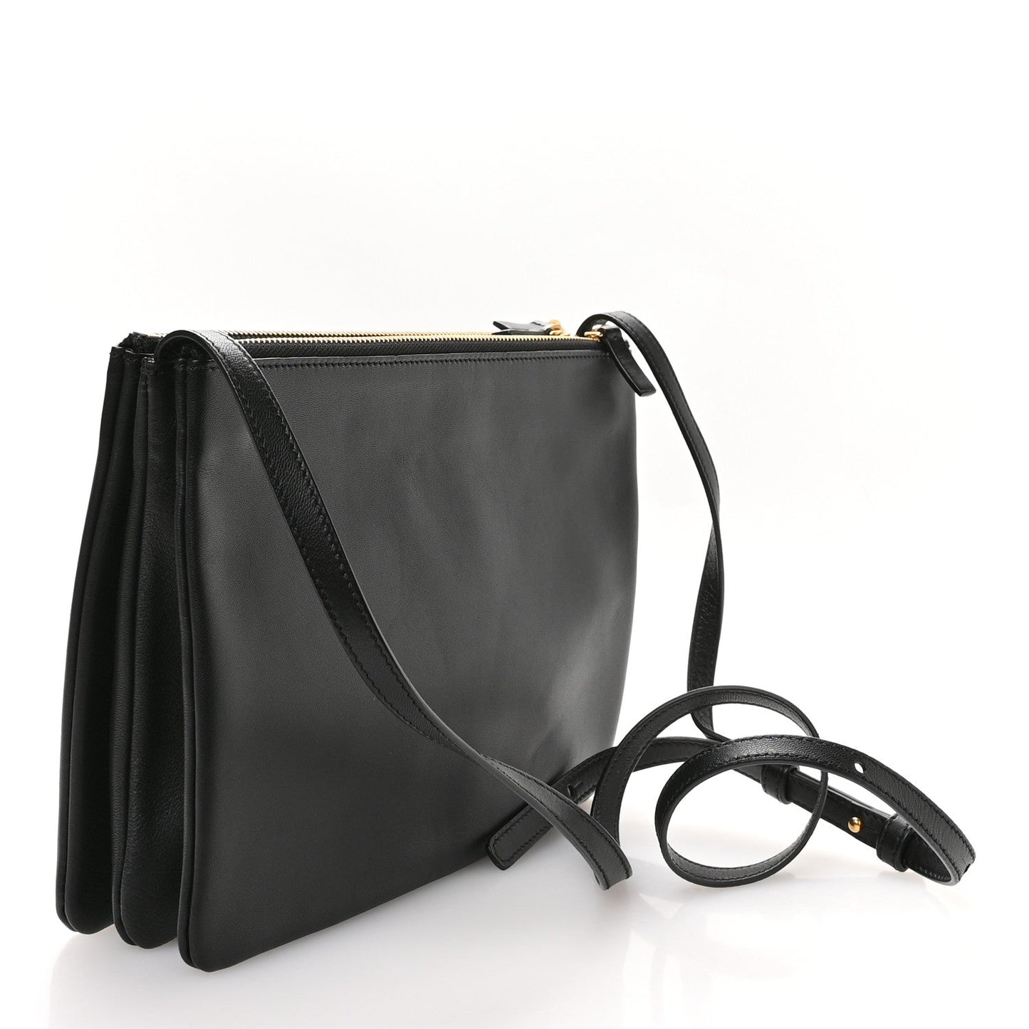 Lambskin Large Trio Crossbody Bag Black