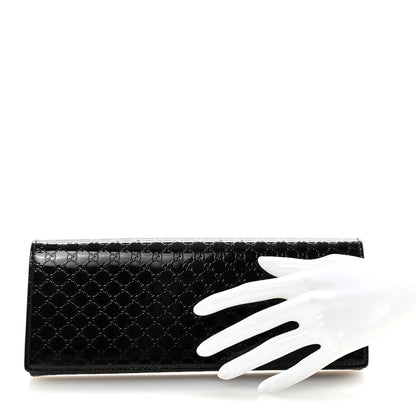 Patent Microguccissima Small Broadway Clutch Black