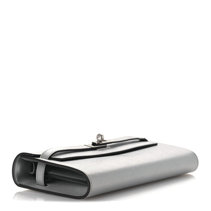 Metallic Chevre Chamkilight Kelly Wallet To Go Argent