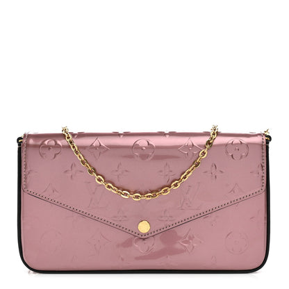 Vernis Pochette Felicie Chain Wallet Metallic Pale Pink
