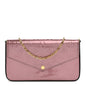 Vernis Pochette Felicie Chain Wallet Metallic Pale Pink