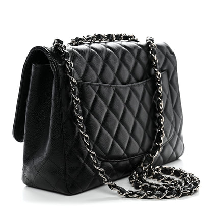 Caviar Quilted Jumbo Single Flap Black