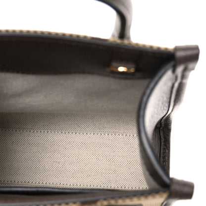 Monogram Jumbo GG Textured Dollar Calfskin Web Mini Vertical Tote Camel Ebony New Acero
