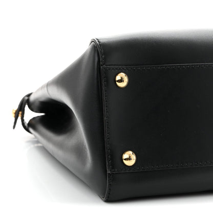 Vitello Morgan Fabric Jacquard Pequin Medium Peekaboo Iconic Satchel Black Tobacco