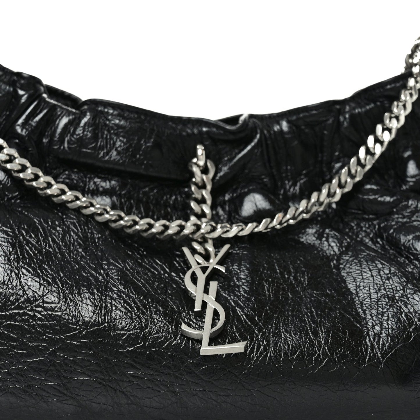 Calfskin Pac Ruched Hobo Black