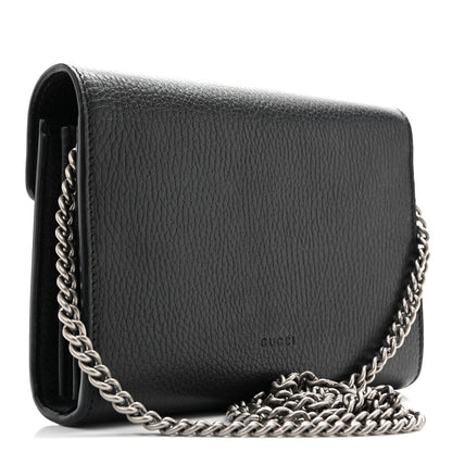 Calfskin Mini Dionysus Chain Wallet Black