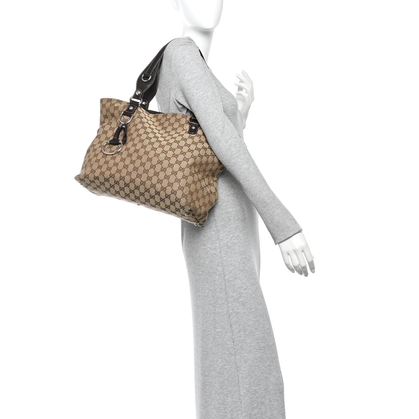 Monogram Medium Icon Bit Tote Dark Brown