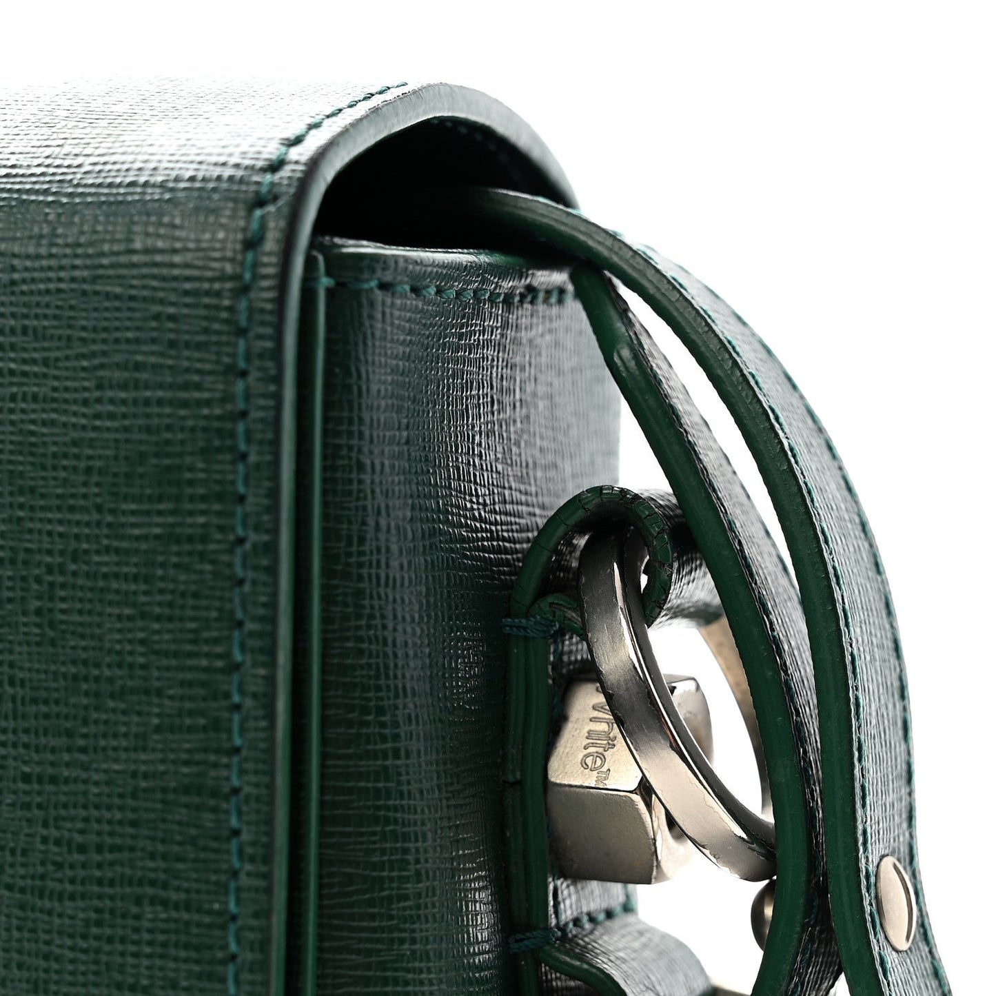 Saffiano Mini Binder Clip Bag Green