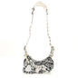 Agneau Arena Graffiti Le Cagole Shoulder Bag XS White Black