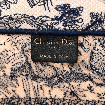 Canvas Embroidered Medium Dioriviera Toile De Jouy Book Tote Blue