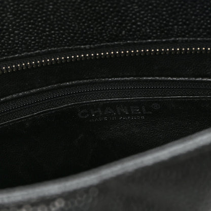Caviar Quilted Medallion Tote Black