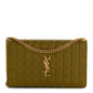 Lambskin Carre Quilted Cassandre Chain Wallet Olive Drab