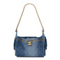 Washed Denim Quilted Mini Chanel 25 Handbag Blue