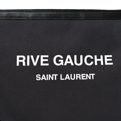 Linen Canvas Rive Gauche Zipped Pouch Black
