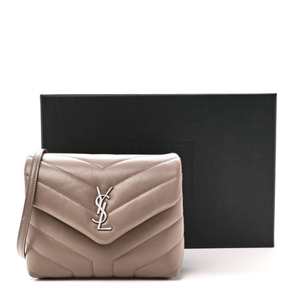 Calfskin Y Quilted Monogram Toy Loulou Crossbody Bag Mink